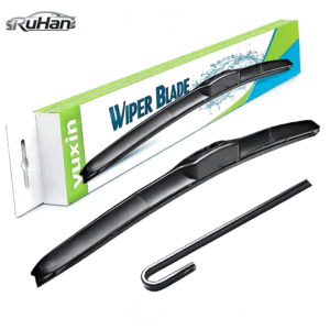 Three-section windshield wiper blades, universal U-shaped with frame, wholesale.