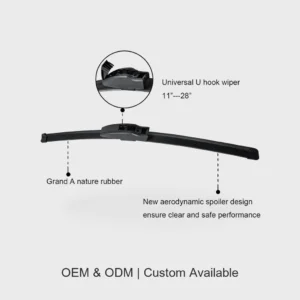 Valeo's high-quality frameless wiper blades are suitable for 99% of car models, including BMW, Volkswagen, and Chery. They are made of rubber and are best-selling in the market.